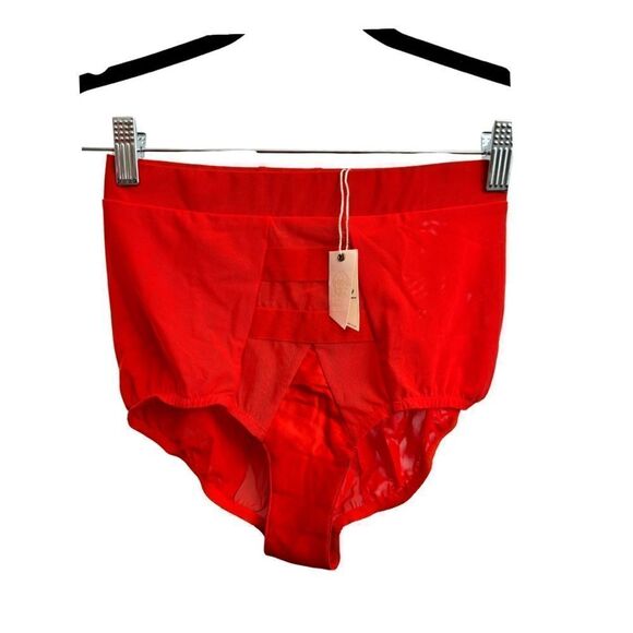 Free People HAH Hi Waisted Panty Red - Picture 2 of 5